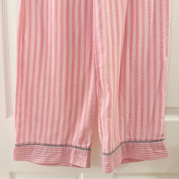 Victoria’s Secret Pink Stripe Metallic Tinsel Flannel Pajama Pants Iconic Small - Picture 5 of 7